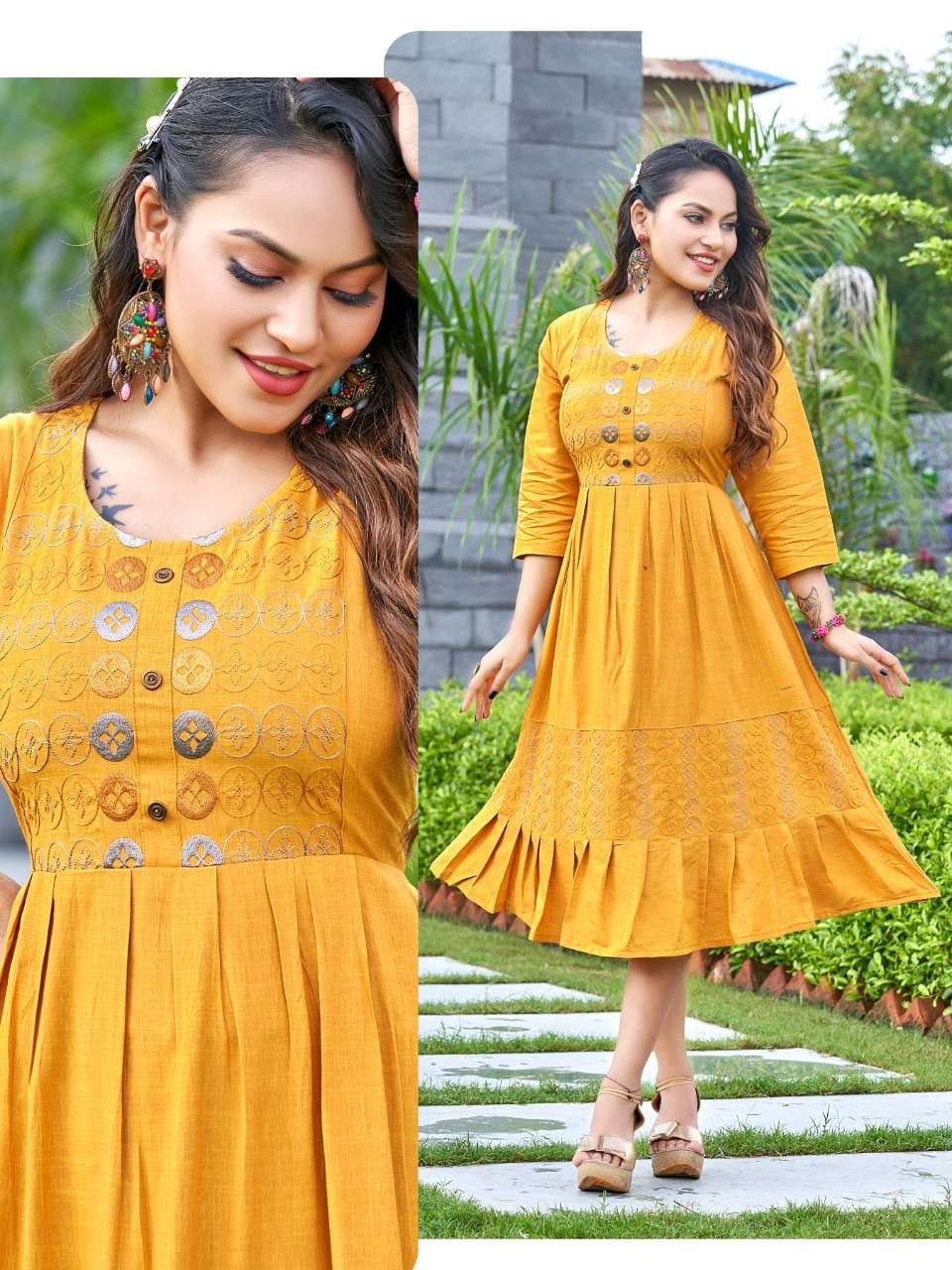 -Smylee-Gulistan- Riyon Embroidery Work Kurti-07
